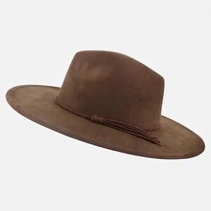 SOLD - Brown Wide Brim Fedora Hat
